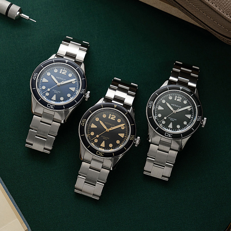 美品 ■ Meraud Bonaire　メロー ボネール Meraud Watch / メローウォッチ ボネール マリンブルー スチール