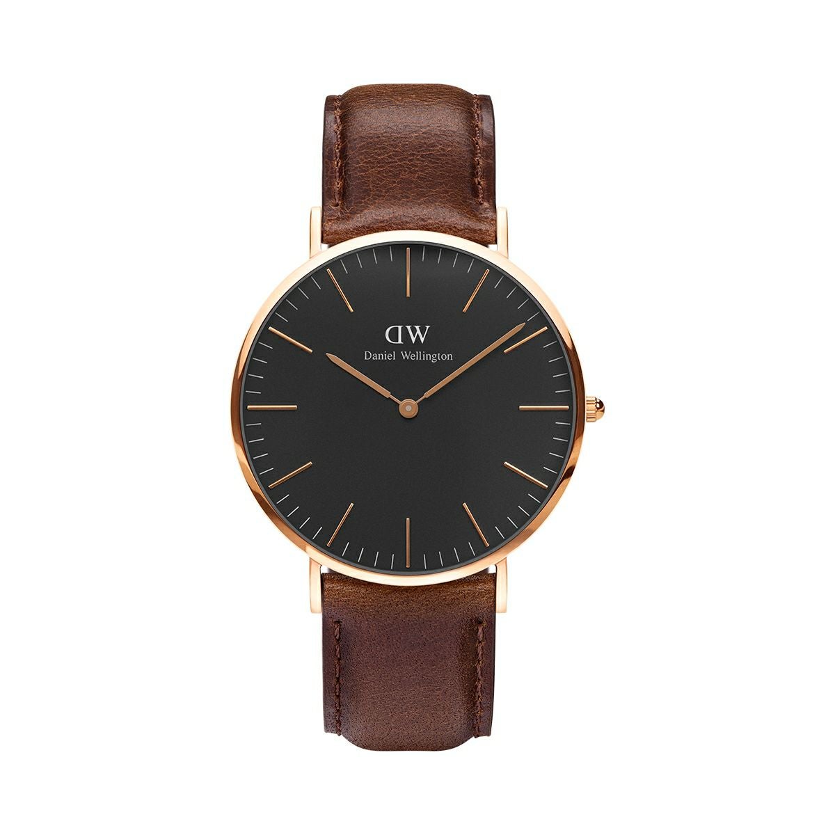 Daniel Wellington / ダニエルウェリントン 40mm クラシックブラック ブリストル ローズゴールドの公式ECサイト掲載画像