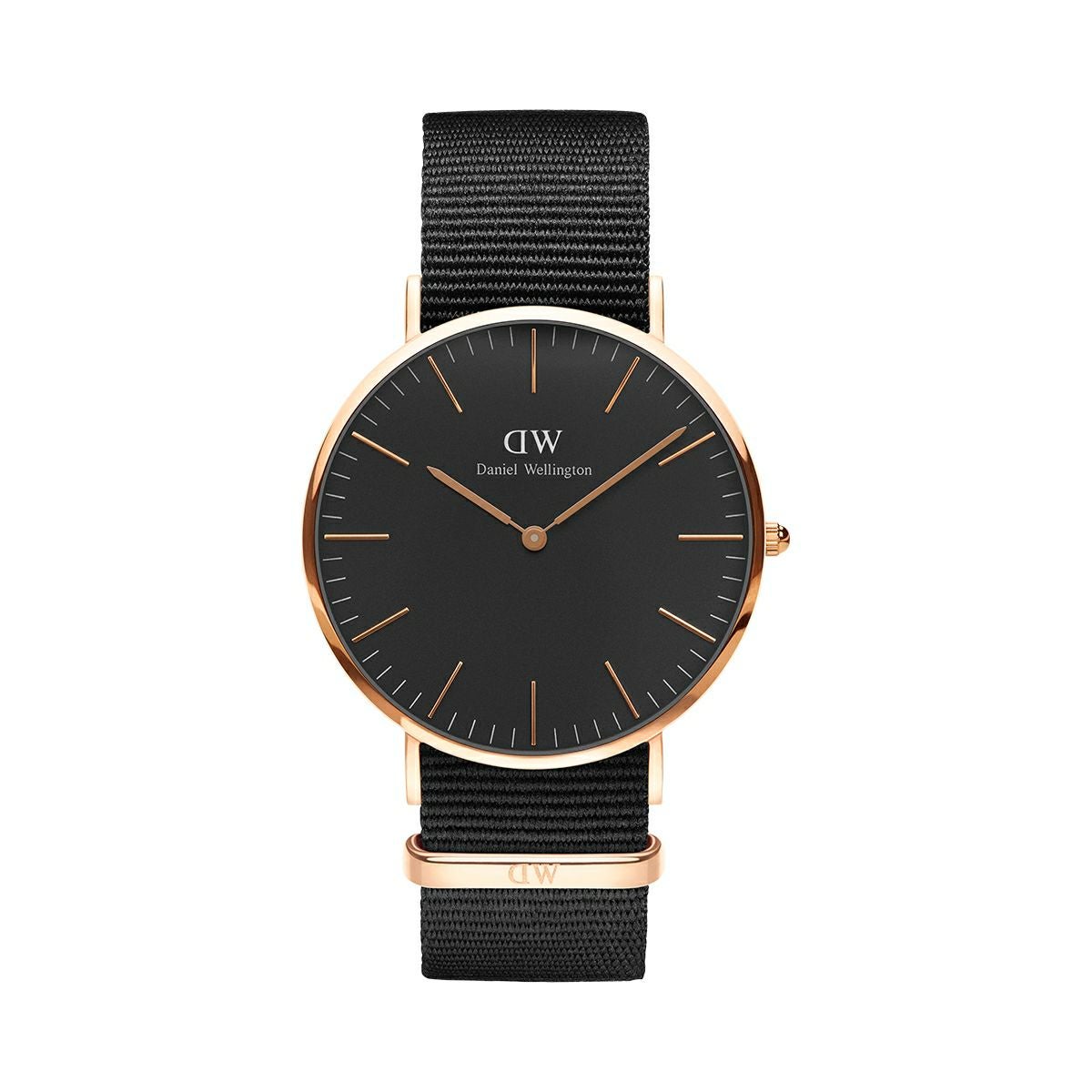 Daniel Wellington / ダニエルウェリントン 40mm クラシックブラック コーンウォール ローズゴールドの公式ECサイト掲載画像