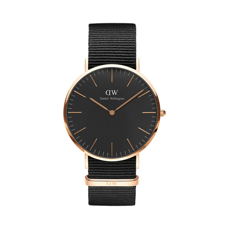 Daniel Wellington / ダニエルウェリントン 40mm クラシックブラック コーンウォール ローズゴールドの公式ECサイト掲載画像