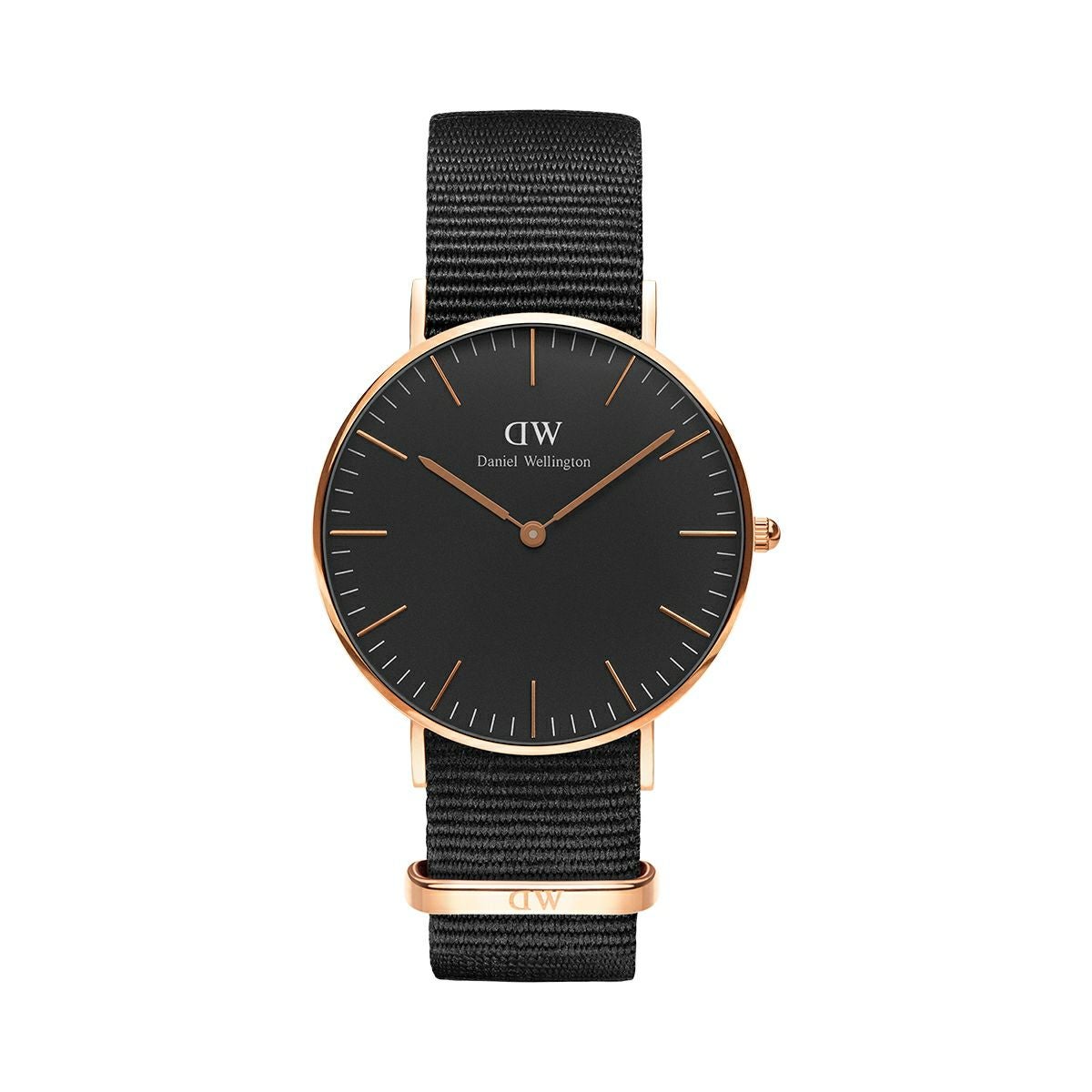 Daniel Wellington / ダニエルウェリントン 36mm クラシックブラック コーンウォール ローズゴールドの公式ECサイト掲載画像