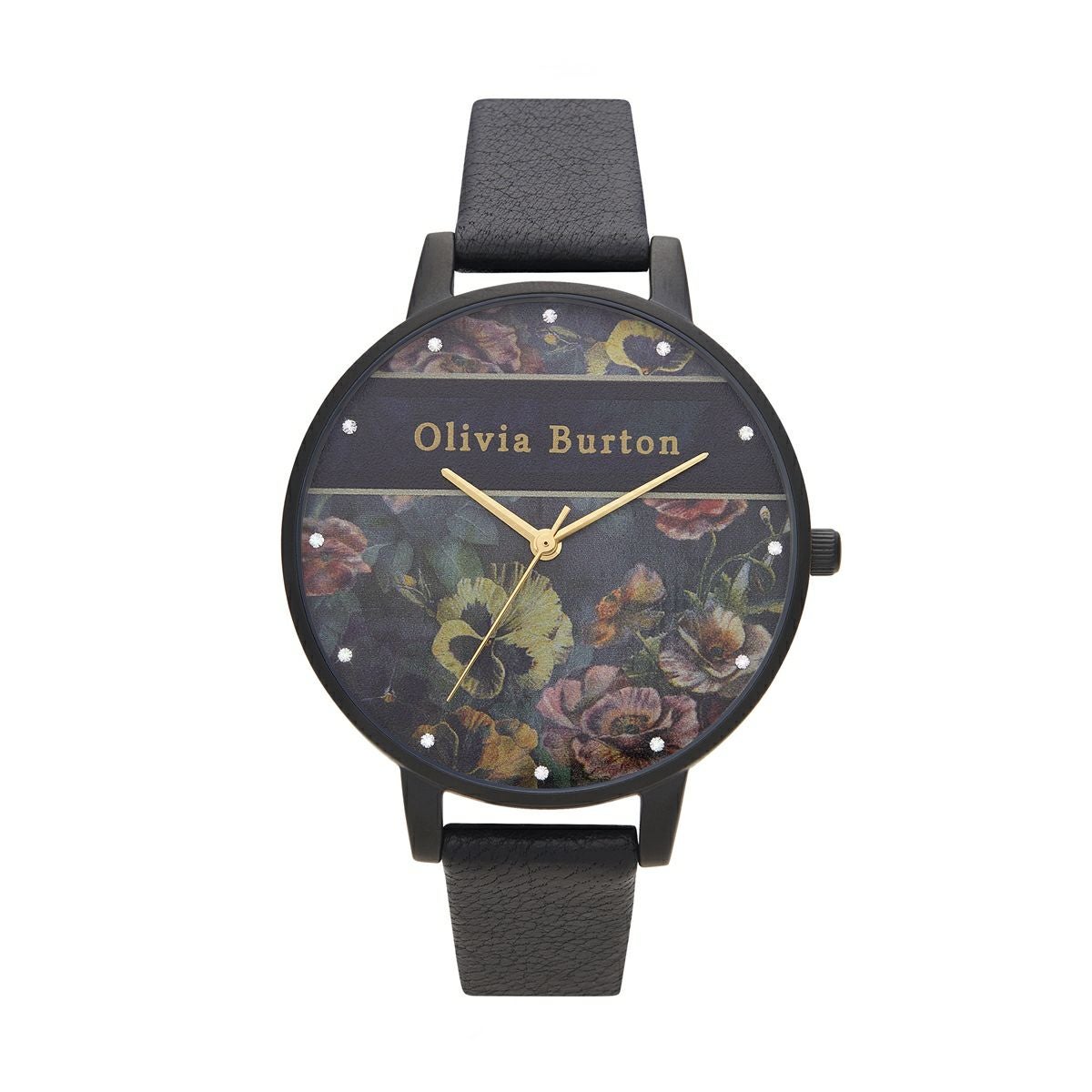 Olivia Burton / オリビア・バートン ヴァースティ マットブラック ＆ ゴールド ディティールズ 38mmの公式ECサイト掲載画像