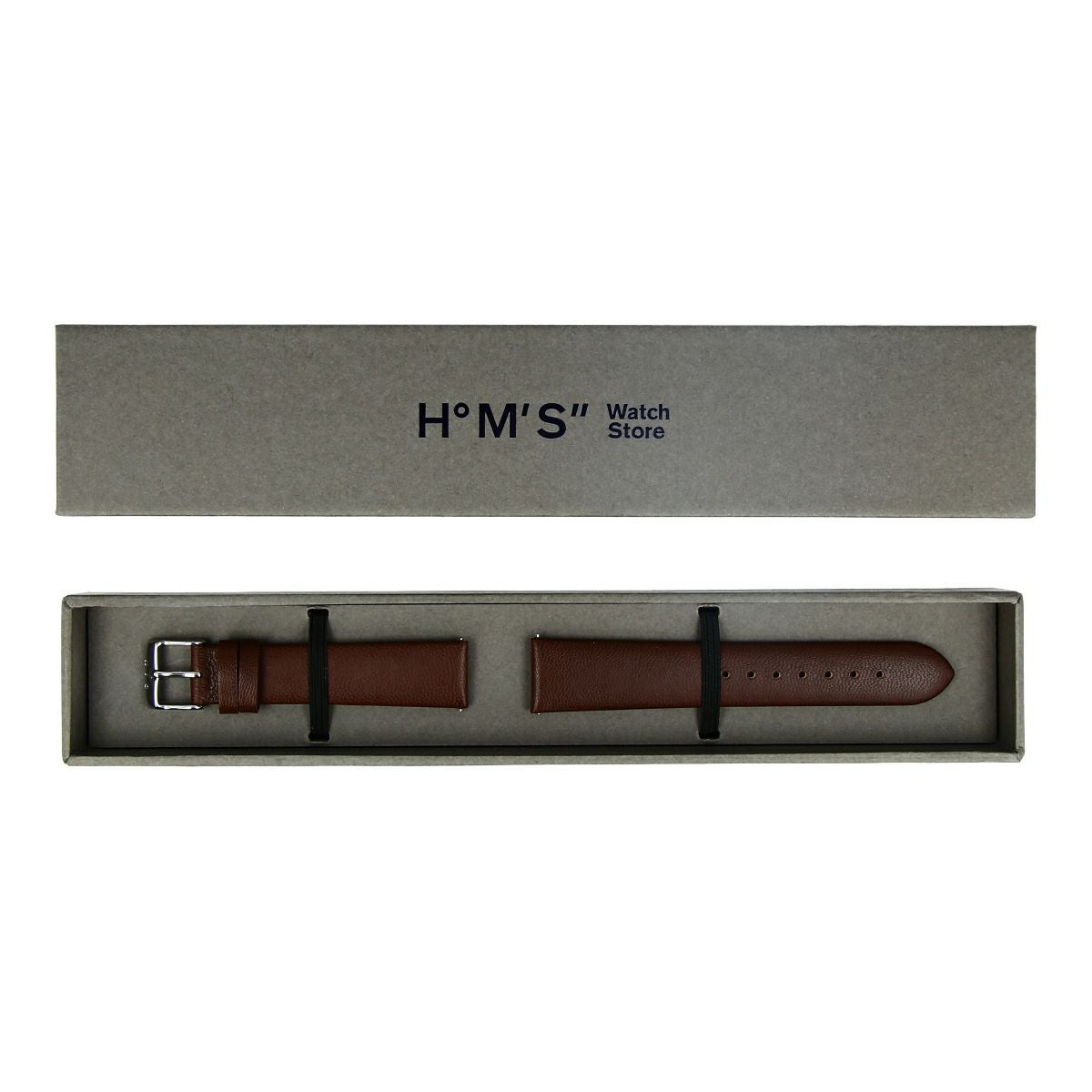 HMS / エイチエムエス 替えベルト レザー 幅18mm ブラウン シルバー