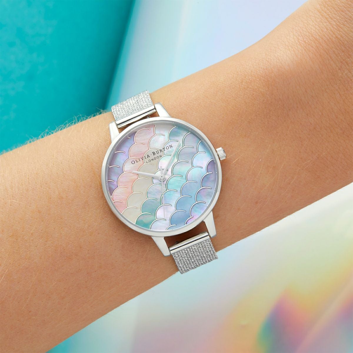 オリビア・バートン アンダーザシー マーメイド テイル シルバー ブークレ メッシュ 商品詳細画像