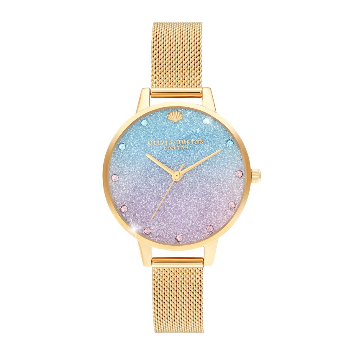 Olivia Burton オリビアバートン ローズゴールド メッシュ 腕時計 OLIVIA BURTON】ウォーターカラーフローラル - ローズゴールドメッシュ