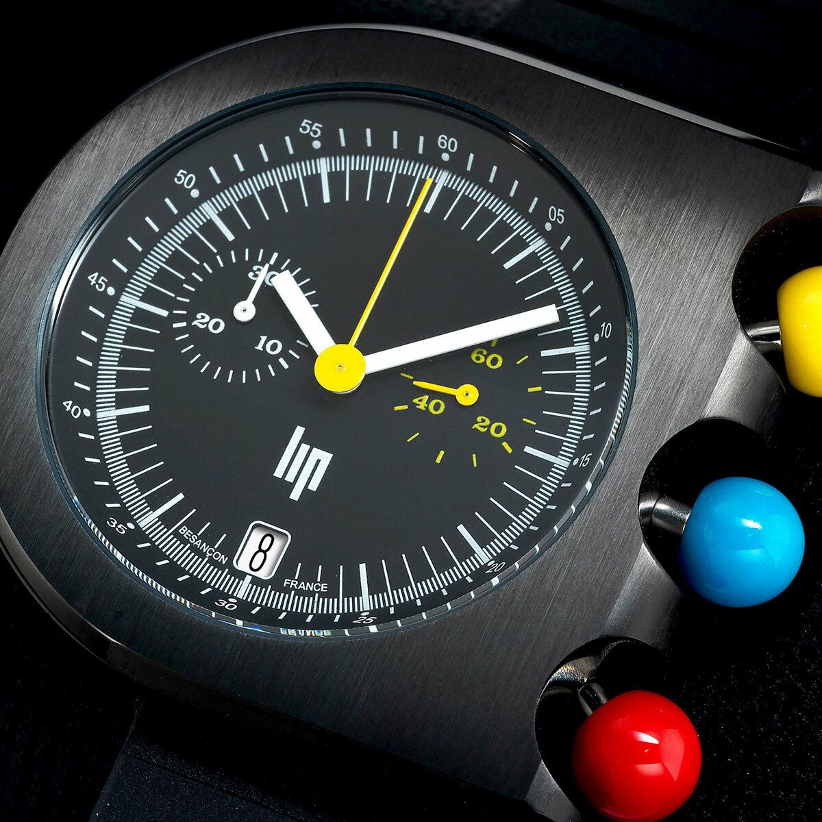 LIP / リップ マッハ 2000 クロノ ブラック ラバー メンズ腕時計 | H