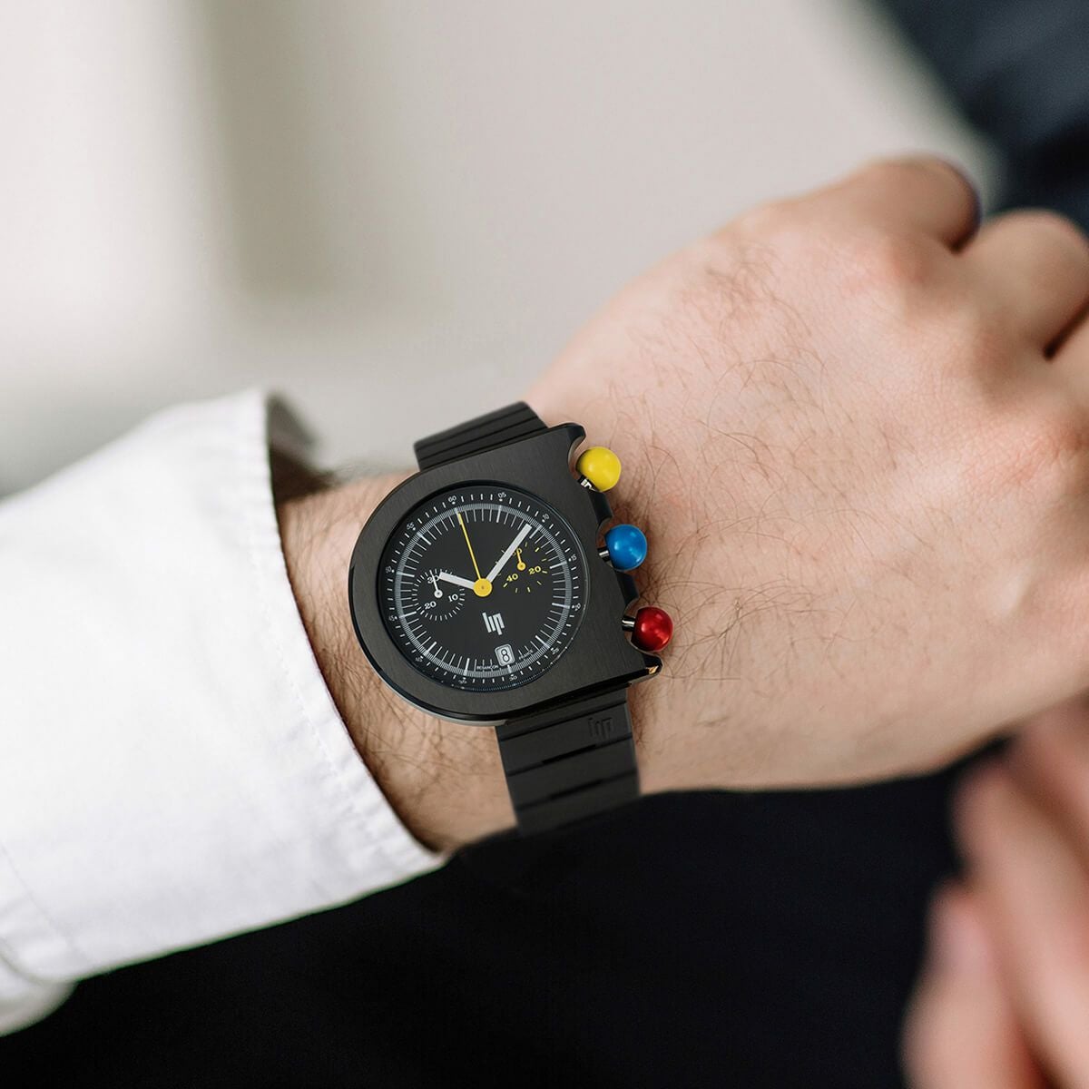 LIP / リップ マッハ 2000 クロノ ブラック ラバー メンズ腕時計 | H