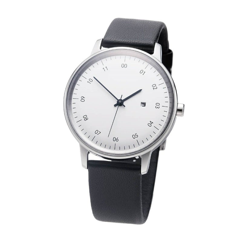 sazare / さざれ SK01 SS シルバー ミラー フィニッシュ ホワイトダイヤル ブラック シープスキン レザーの公式ECサイト掲載画像
