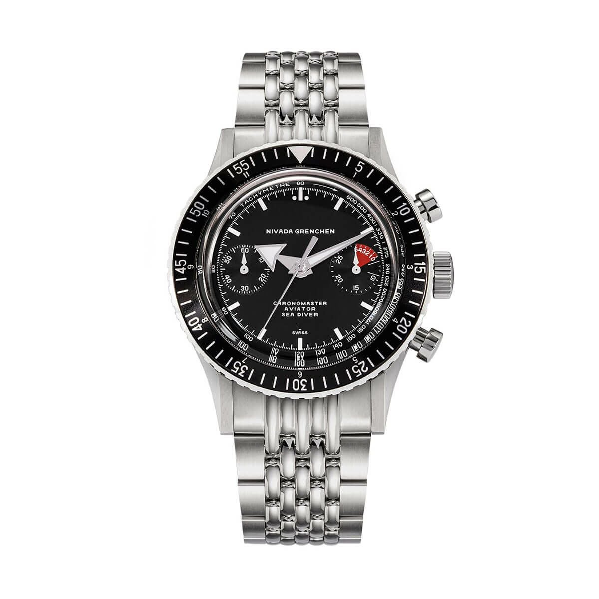 Nivada Grenchen /ニバダ グレンヒェン クロノマスター ホワイトブロードアロー マニュアル ライスブレスレットの公式ECサイト掲載画像