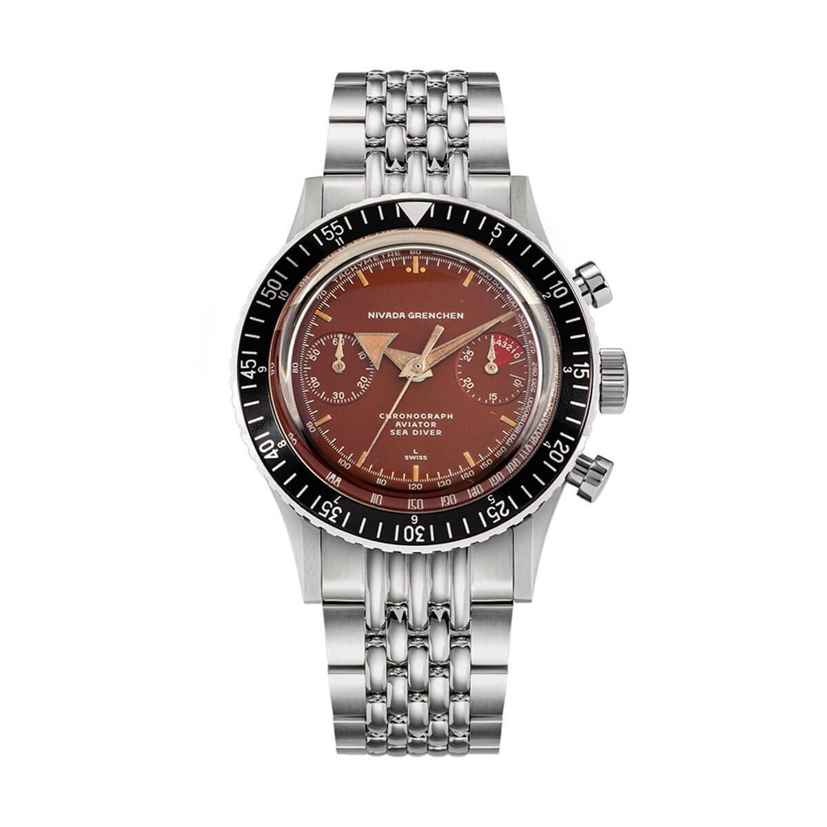 Nivada Grenchen /ニバダ グレンヒェン クロノマスター ブロードアロー トロピカル マニュアル ライスブレスの公式ECサイト掲載画像