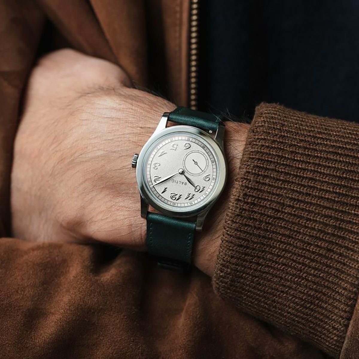 BALTIC / バルチック マイクロローター シルバー グリーン レザー