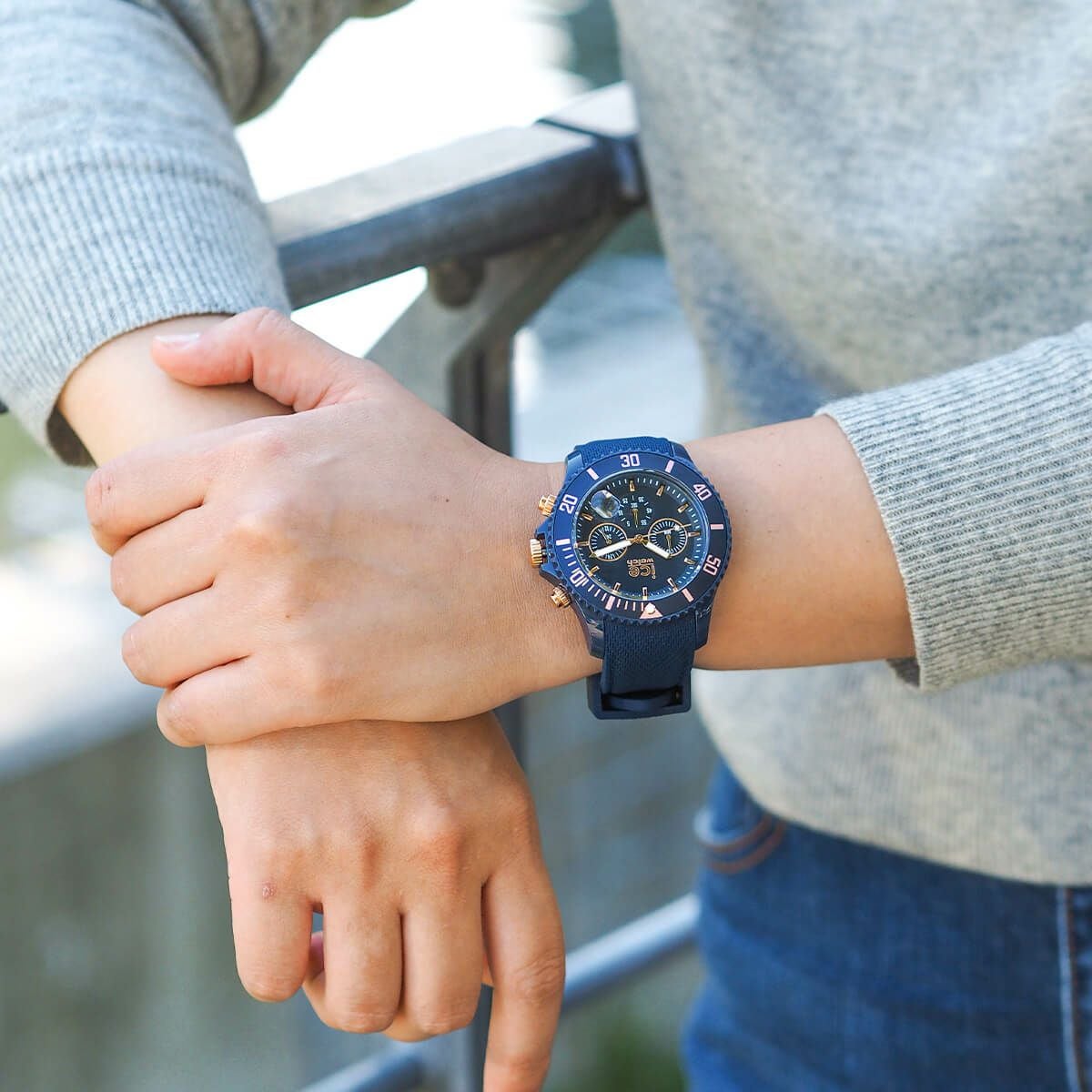 ICE-WATCH / アイスウォッチ ICE chrono ダークブルー ローズゴールド
