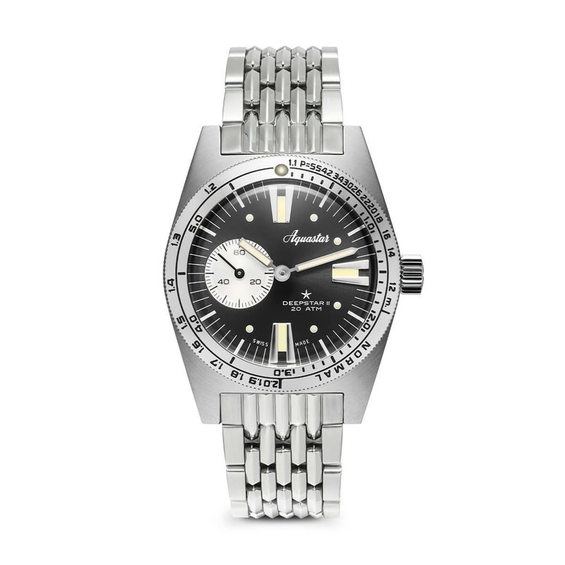 AQUASTAR/アクアスター Aquastar Deepstar II - Steel Grey on stainless steel BOR braceletの公式ECサイト掲載画像