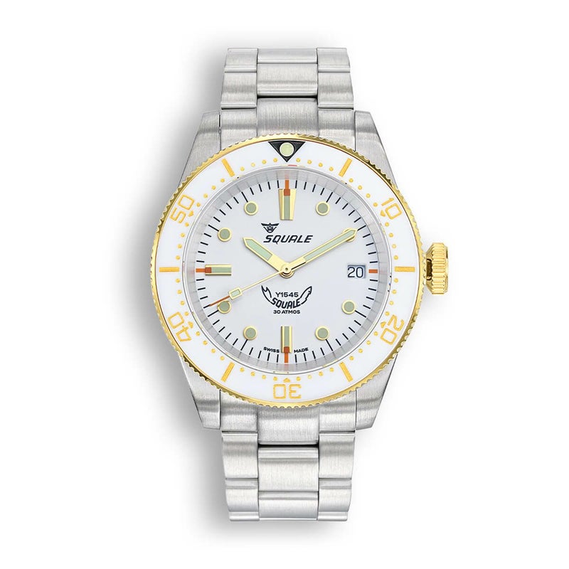 SQUALE / スクワーレ 1545 ホワイト ブレスレット / ゴールド ホワイトベゼル ホワイトダイヤル シルバー ステンレススチール ブレスレット 20mmの公式ECサイト掲載画像