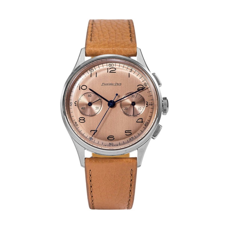 Excelsior Park エクセルシオパーク EP95004 サーモンダイヤル キャメルレザーベルトの公式ECサイト掲載画像