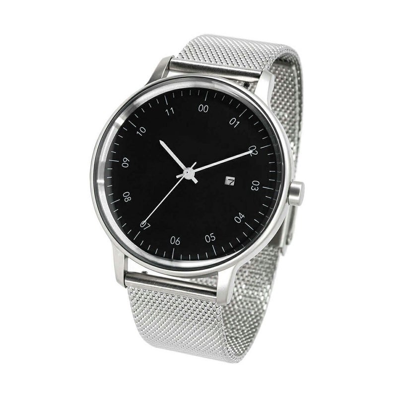 sazare / さざれ SK01 SS シルバー ホーニング フィニッシュ ブラックダイヤル ブラック シルバーメッシュの公式ECサイト掲載画像