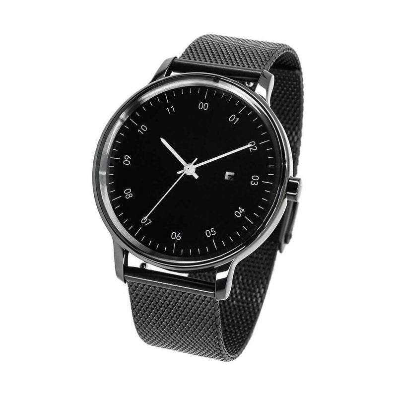 sazare / さざれ SK01 SS ブラック ミラー フィニッシュ ブラックダイヤル ブラックメッシュの公式ECサイト掲載画像