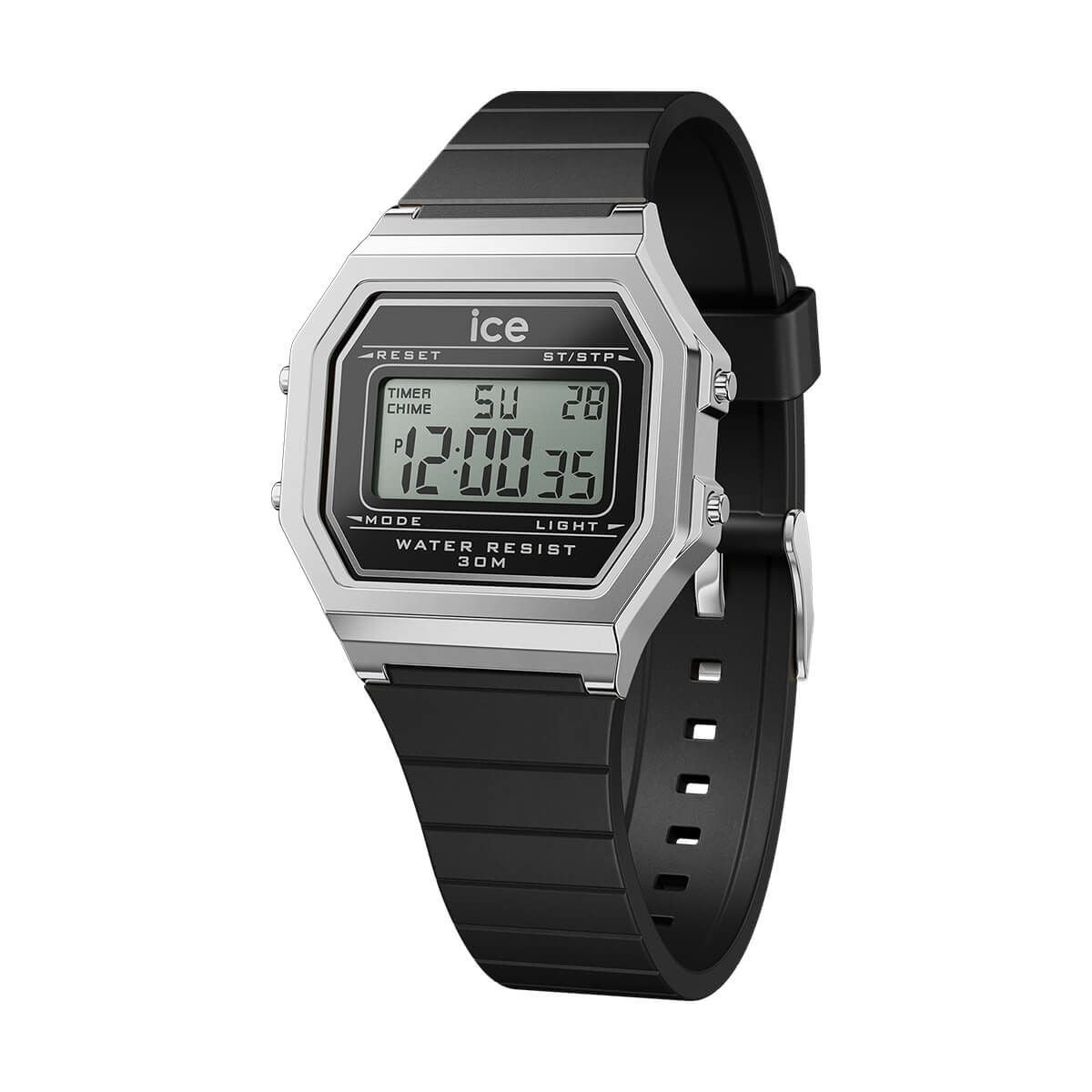 ICE-WATCH / アイスウォッチ ICE digit retro - ブラックシルバー - スモールの公式ECサイト掲載画像