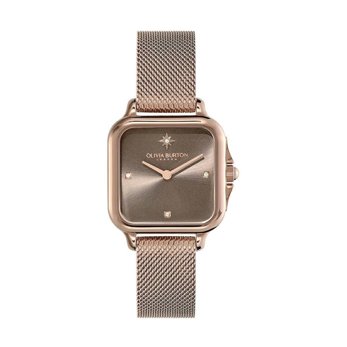 OLIVIA BURTON / オリビア・バートン クラシック - 28mm グロブナー マッシュルーム & カーネーション ゴールド メッシュ ウォッチの公式ECサイト掲載画像