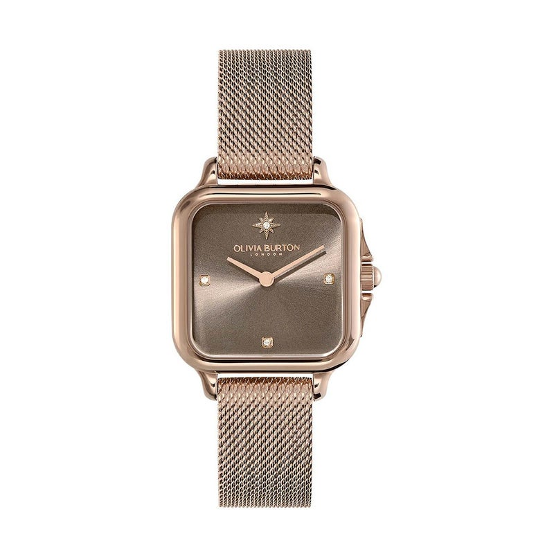 OLIVIA BURTON / オリビア・バートン クラシック - 28mm グロブナー マッシュルーム & カーネーション ゴールド メッシュ ウォッチの公式ECサイト掲載画像