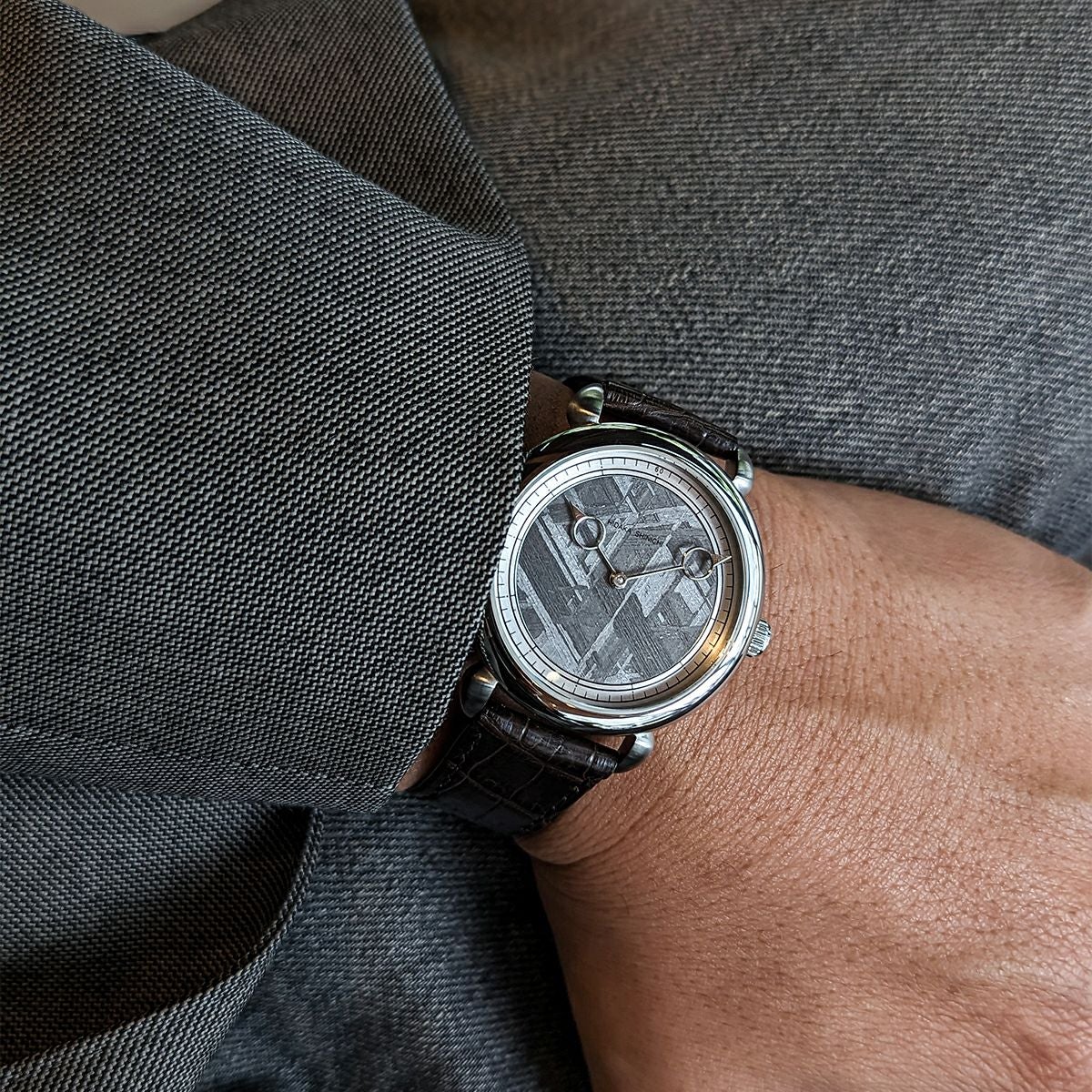 月詠 by 松下庵クロコダイルレザーストラップ メンズ腕時計 | H°M'S