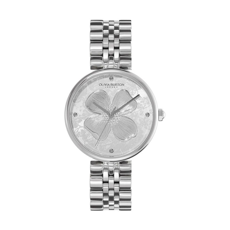 OLIVIA BURTON / オリビア・バートン シグネチャー - 36mm ドッグウッド T バー シルバー ホワイト シルバー ブレスレット ウォッチの公式ECサイト掲載画像