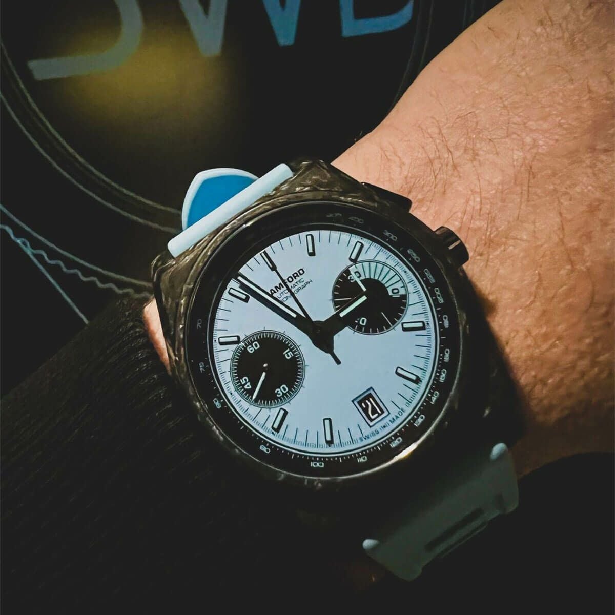 BAMFORD / バンフォード B347 ブラック カーボン アクアブルー クロノ