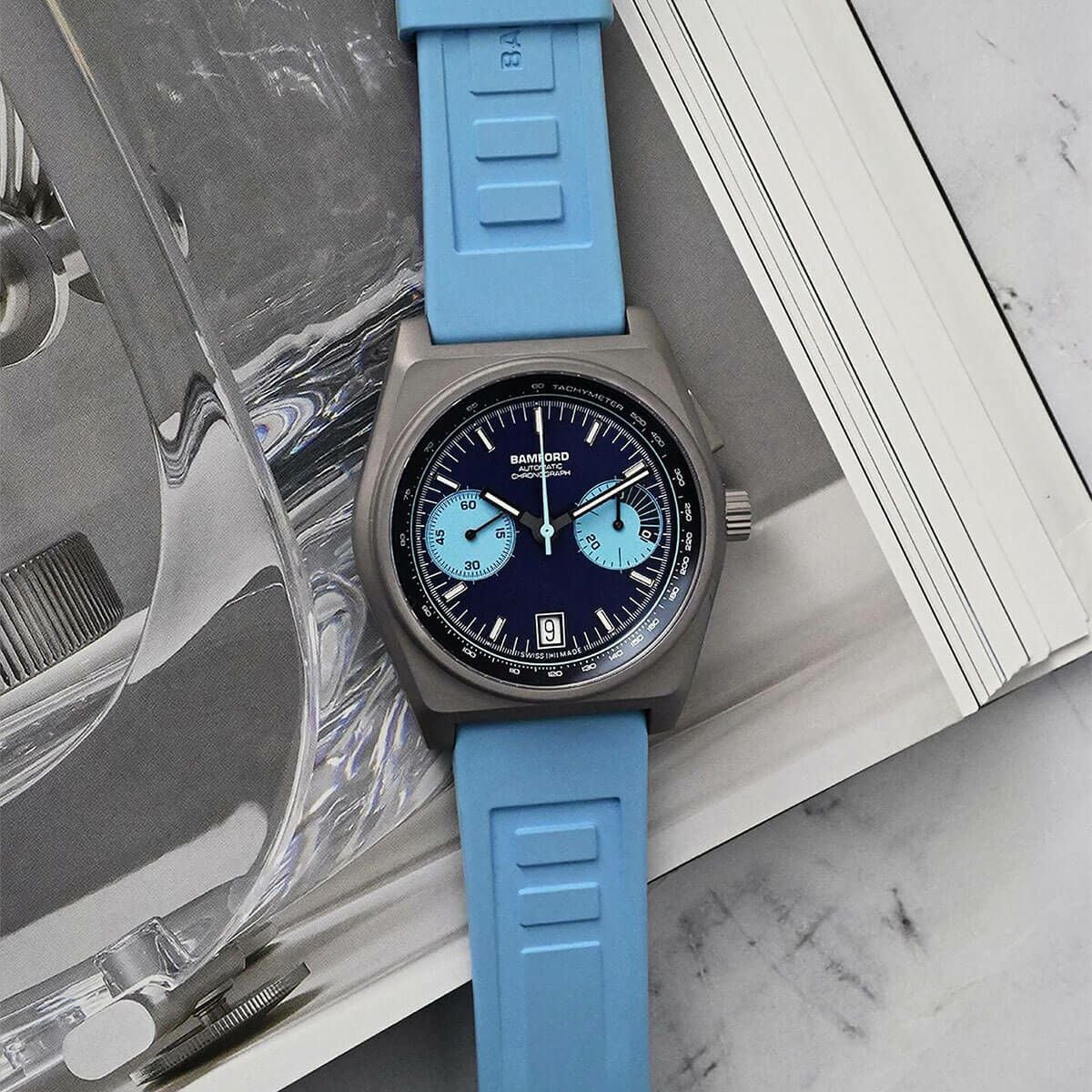 BAMFORD / バンフォード B347 シルバー チタニウム ネイビー ブルー