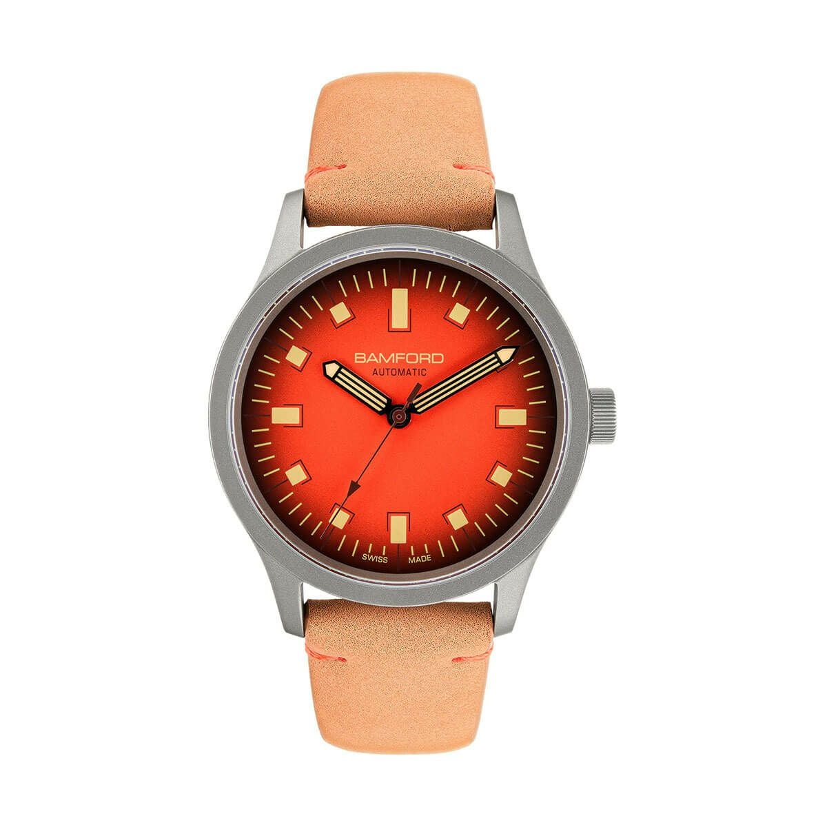 BAMFORD / バンフォード B80 アドベンチャー オレンジ シルバー レザー ストラップの公式ECサイト掲載画像