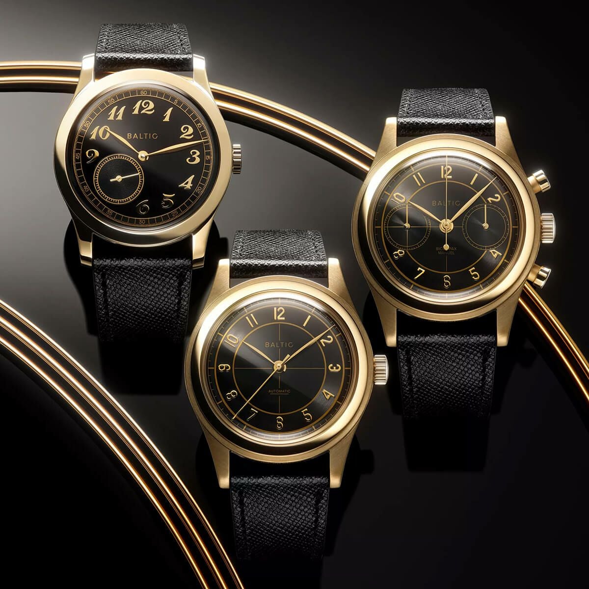 BALTIC / バルチック HMS 002 GOLD PVD BLACK メンズ腕時計 | H°M'S
