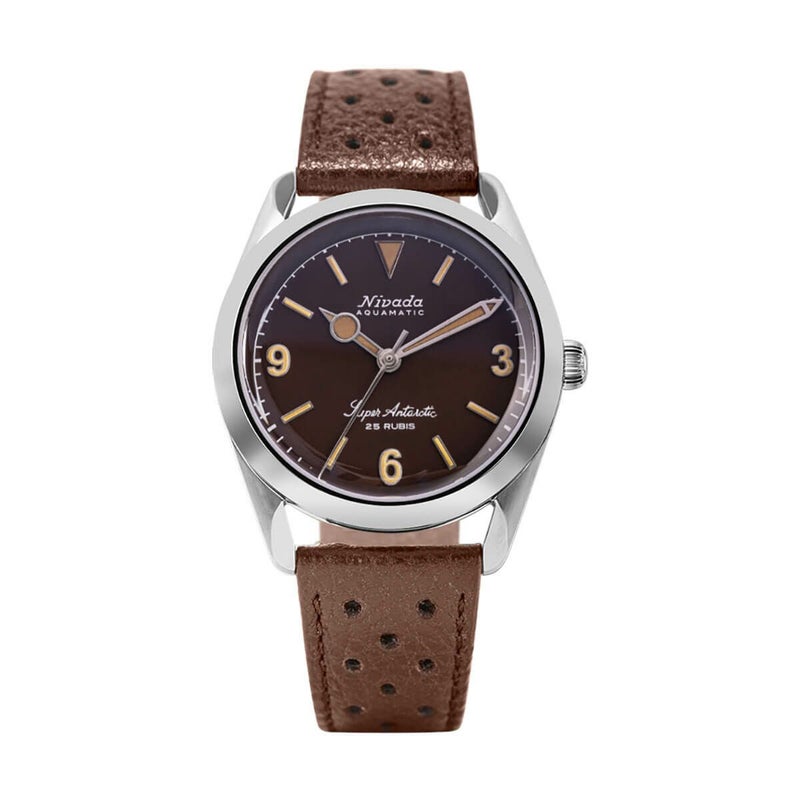 Nivada Grenchen / ニバダ グレンヒェン スーパーアンタークティック 3.6.9 トロピカル ブラウン レザー レーシング ストラップの公式ECサイト掲載画像