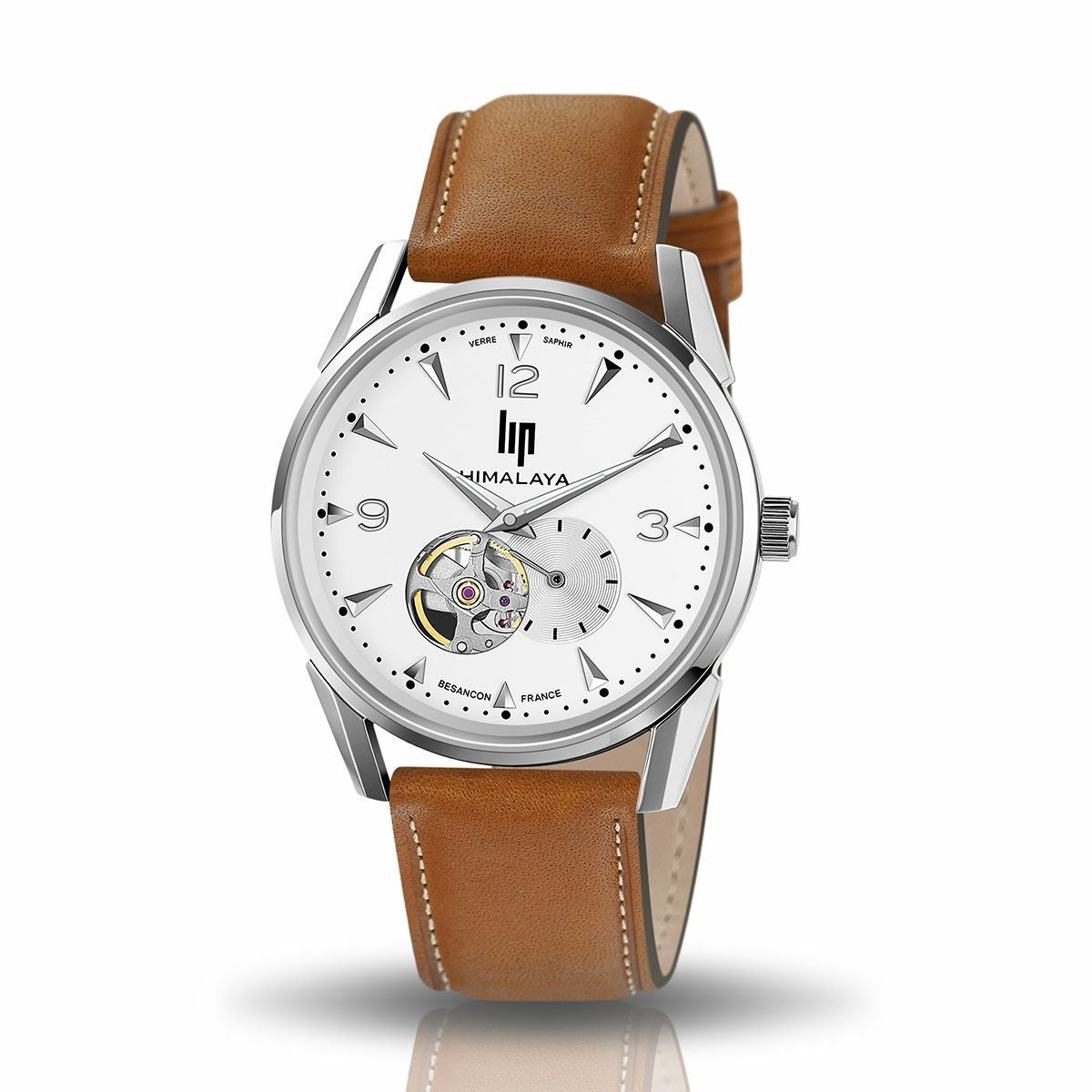 LIP / リップ ヒマラヤ 40MM ビーティングハート オートマチック シルバー ライトブラウン レザーの公式ECサイト掲載画像