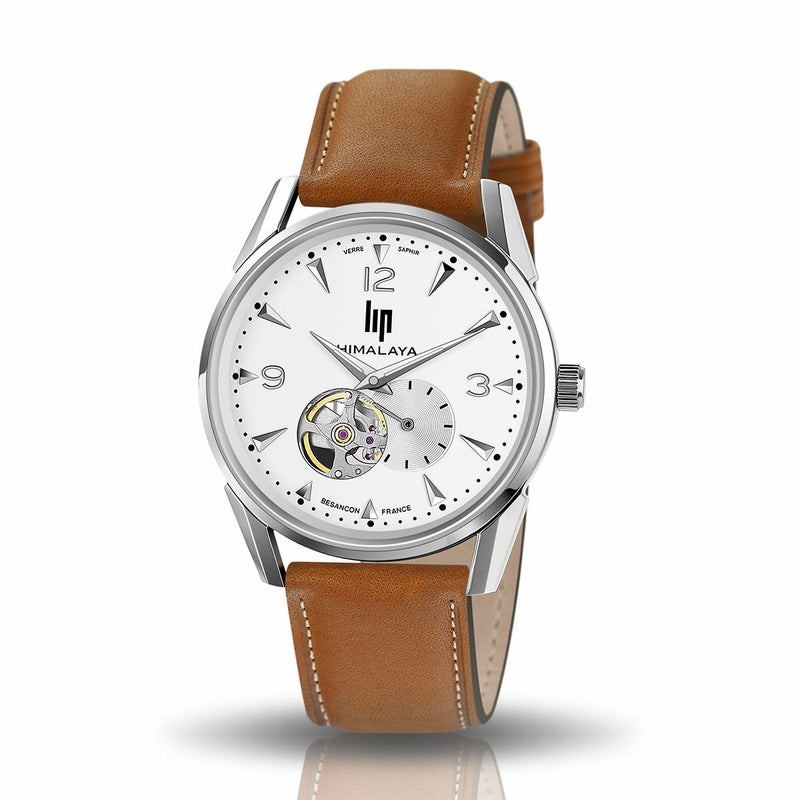 LIP / リップ ヒマラヤ 40MM ビーティングハート オートマチック シルバー ライトブラウン レザーの公式ECサイト掲載画像