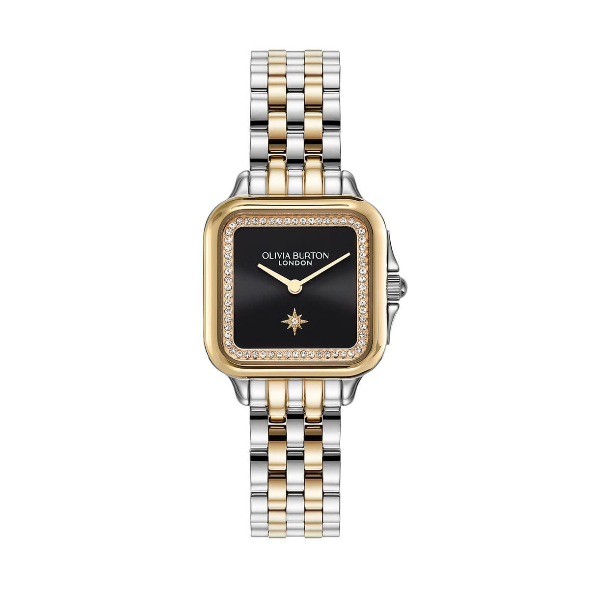 OLIVIA BURTON / オリビア・バートン クラシックス - 28mm グロブナー クリスタル ブラック サンレイ シルバー ゴールド ブレスレットの公式ECサイト掲載画像