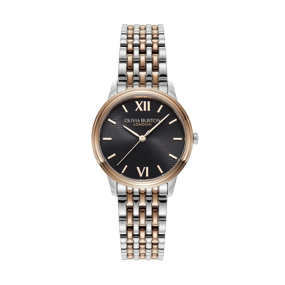 OLIVIA BURTON / オリビア・バートン クラシックス - 32mm クラシック スワール ブラック サンレイ シルバー ローズゴールド ブレスレットの公式ECサイト掲載画像