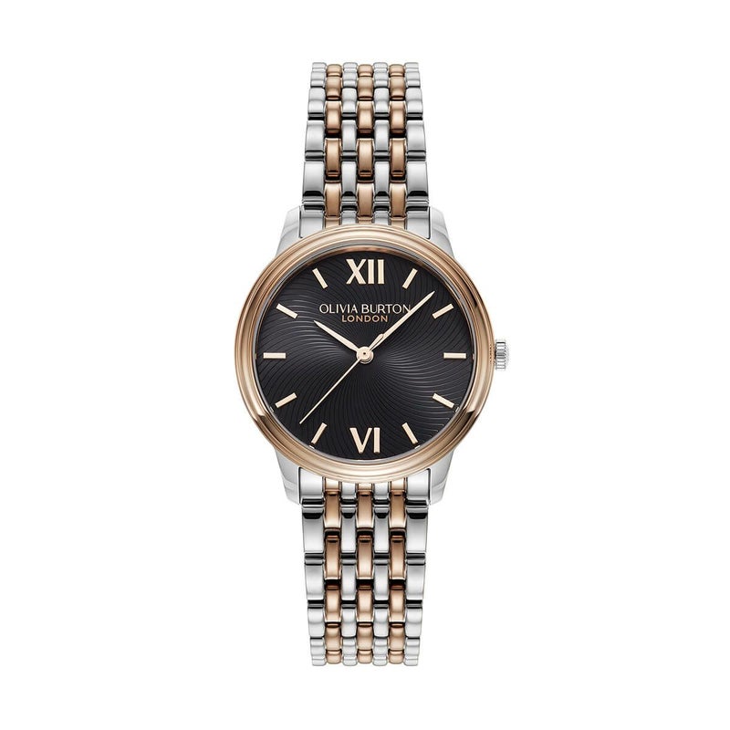 OLIVIA BURTON / オリビア・バートン クラシックス - 32mm クラシック スワール ブラック サンレイ シルバー ローズゴールド ブレスレットの公式ECサイト掲載画像