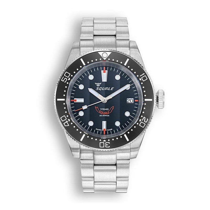 SQUALE / スクワーレ 1545 ブラック ブレスレット / ブラックベゼル ブラックダイヤル シルバー ステンレススチール ブレスレット 20mmの公式ECサイト掲載画像