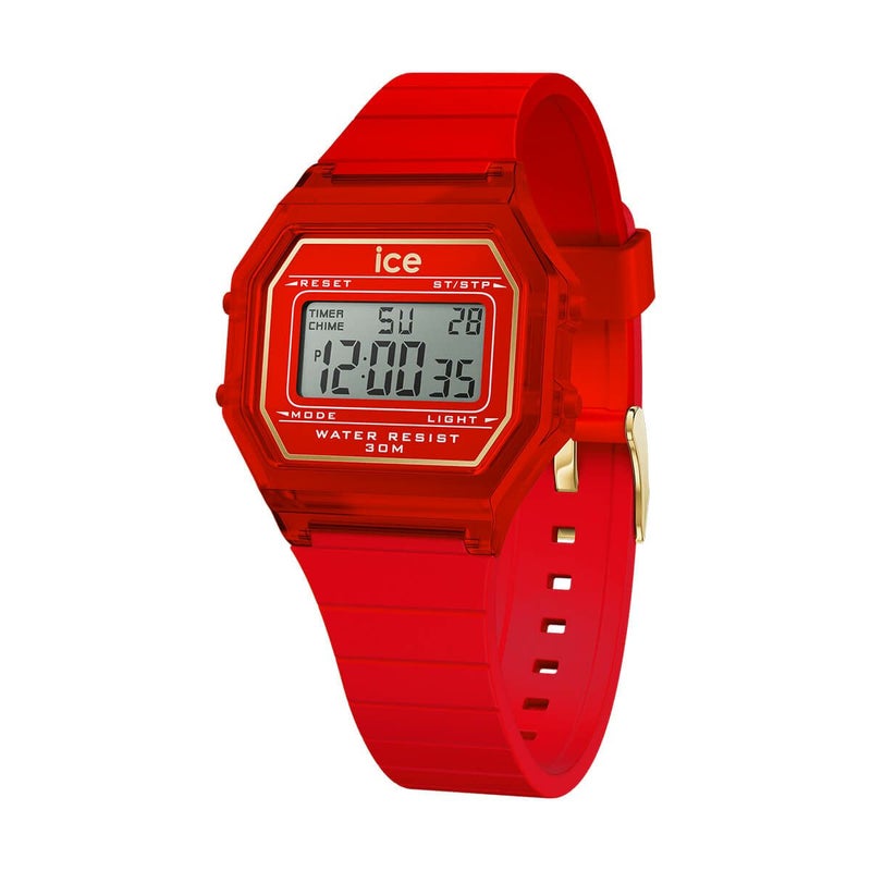 ICE-WATCH / アイスウォッチ ICE digit retro - レッドパッション - Clear - Smallの公式ECサイト掲載画像