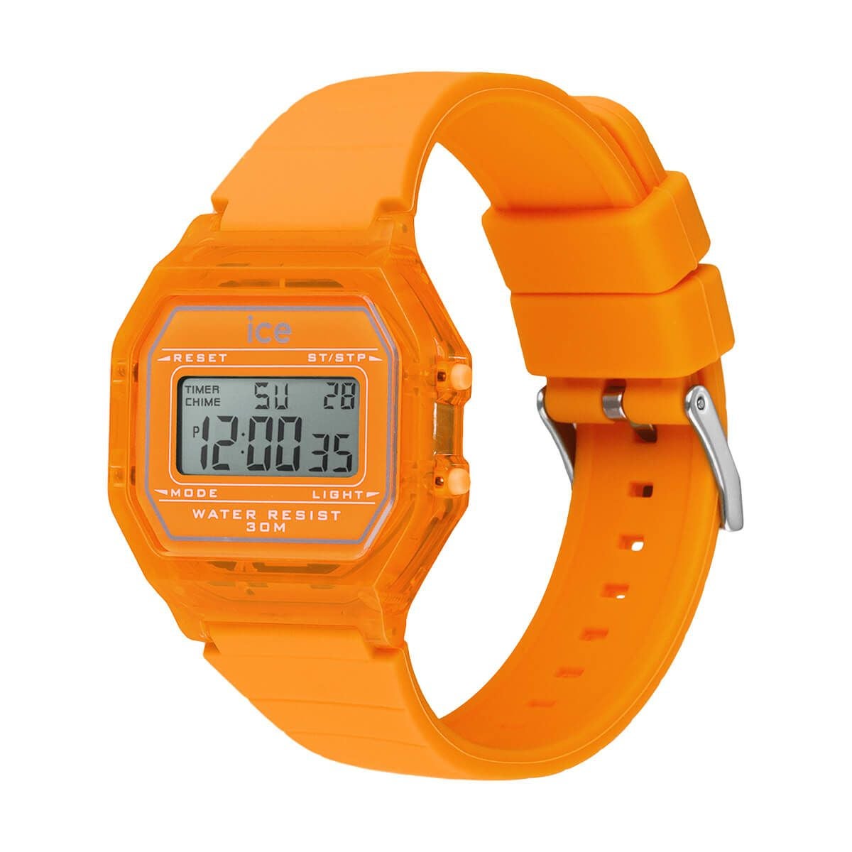 Ice-Watch / アイスウォッチ ICE digit retro ネオンオレンジ Clear