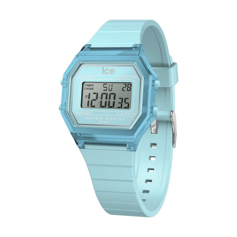ICE-WATCH / アイスウォッチ ICE digit retro - スカイブルー - Clear - Smallの公式ECサイト掲載画像