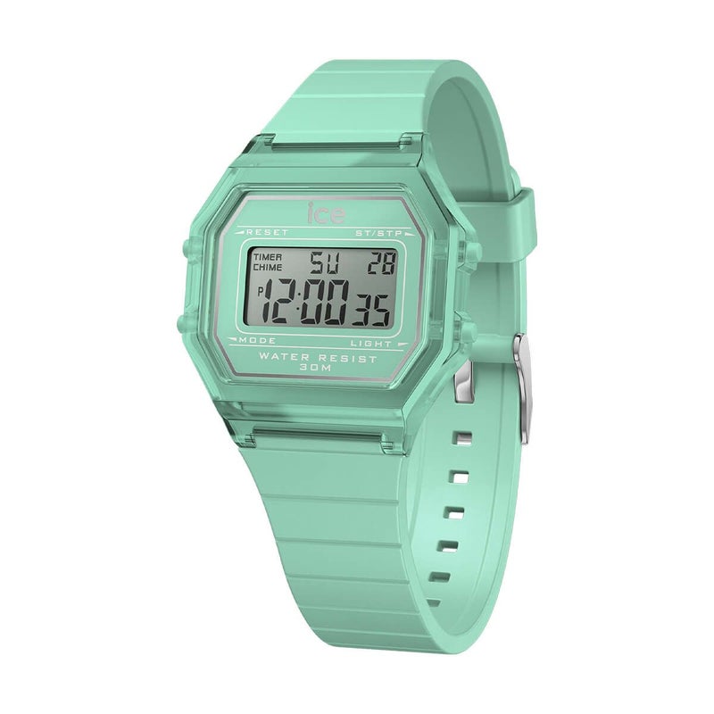 ICE-WATCH / アイスウォッチ ICE digit retro - アズールブルー - Clear - Smallの公式ECサイト掲載画像