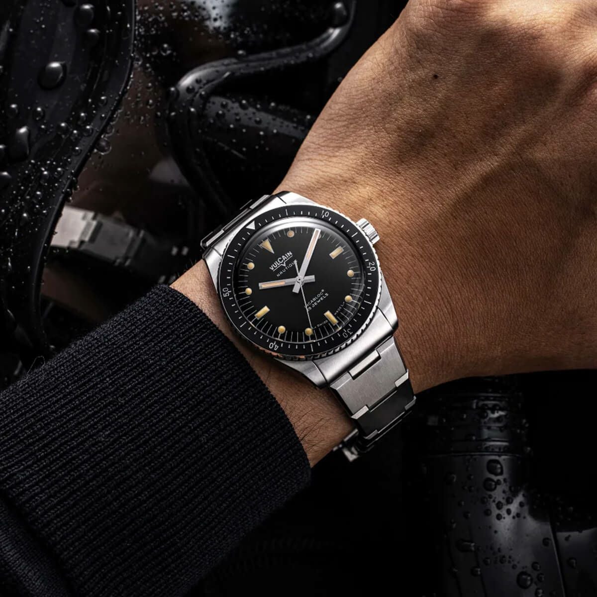 Ｋ18 ヴァルカン　VULCAIN クラシック レザーバンド 時計　腕時計 VULCAIN / ヴァルカン Steel Bracelet - Skindiver 腕時計替えベルト