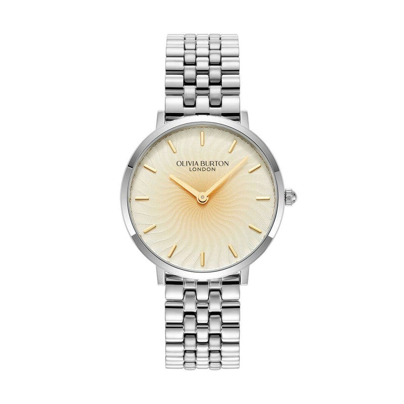 OLIVIA BURTON / オリビア・バートン シグネチャー - 35mm ラディアント サン シルバー ＆ ゴールド ラジアルオンブル シルバー ブレスレットの公式ECサイト掲載画像