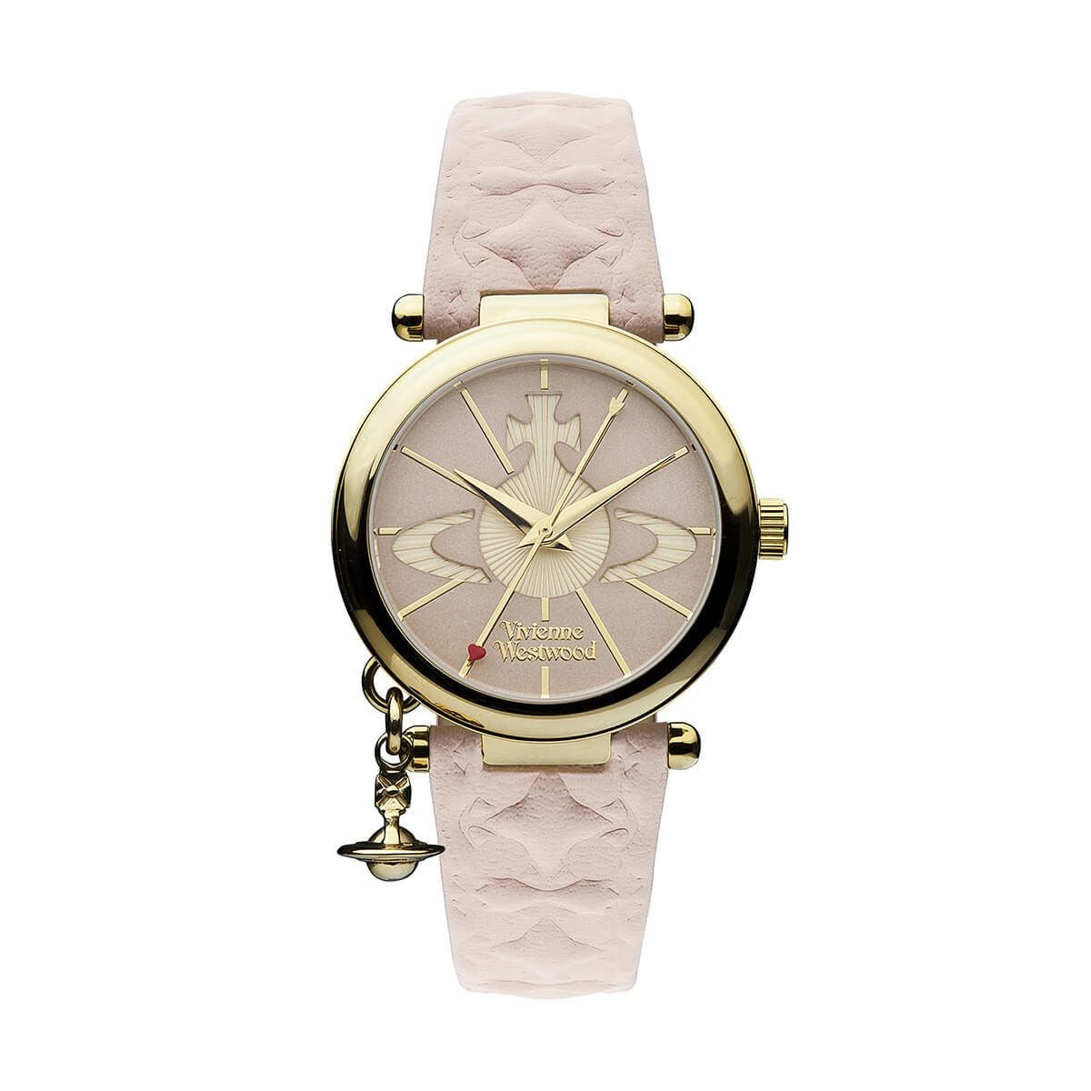 Vivienne Westwood / ヴィヴィアンウエストウッド オーブ II レディース クォーツ ウォッチ、ピンク ダイヤル & ピンク レザー ストラップの公式ECサイト掲載画像