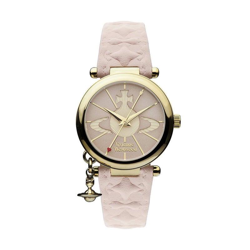 Vivienne Westwood / ヴィヴィアンウエストウッド オーブ II レディース クォーツ ウォッチ、ピンク ダイヤル & ピンク レザー ストラップの公式ECサイト掲載画像
