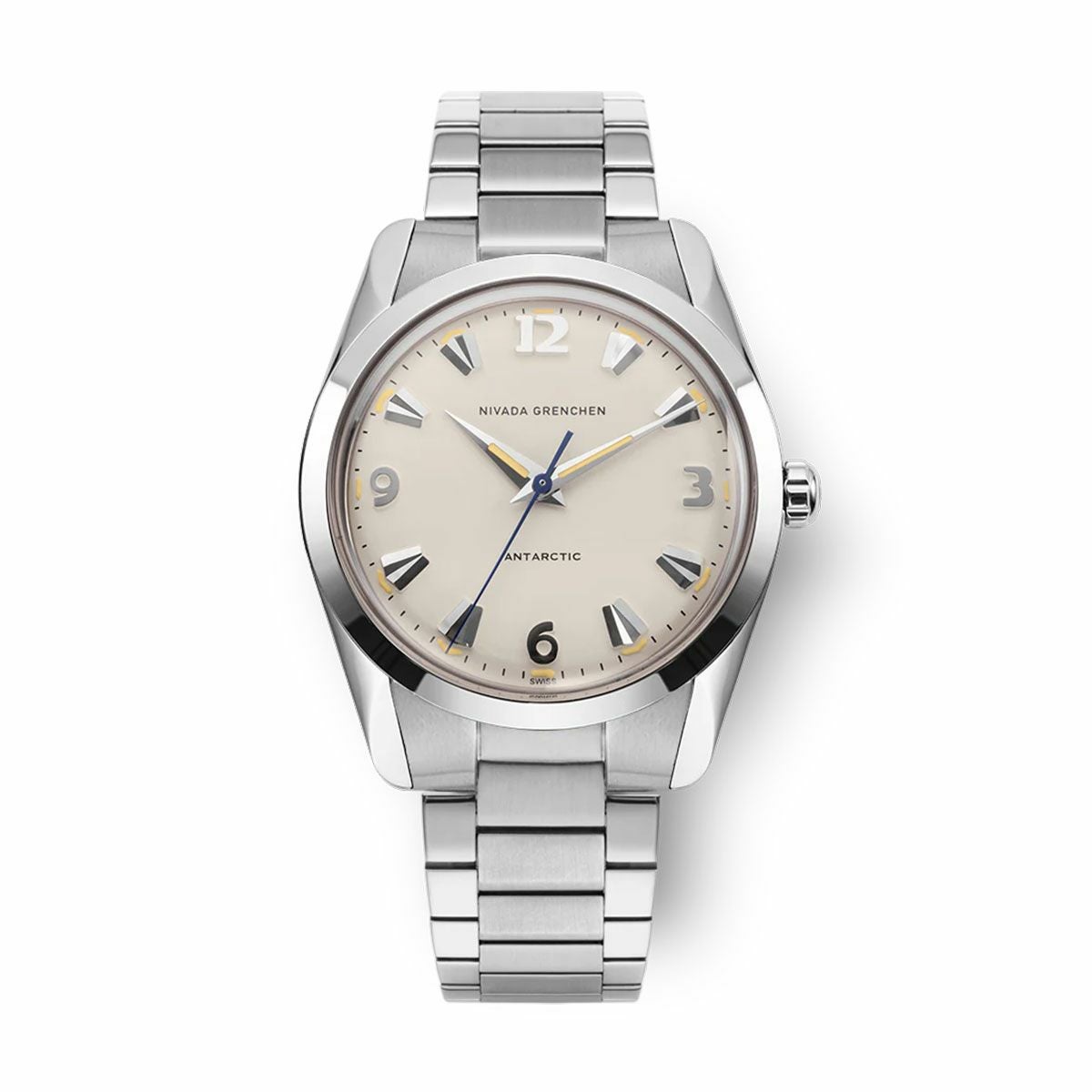 Nivada Grenchen / ニバダ グレンヒェン アンタークティック 35mm エッグシェル ベージュ ステンレススチール フラットリンク ブレスレットの公式ECサイト掲載画像