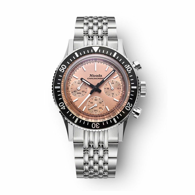 Nivada Grenchen / ニバダ グレンヒェン クロムキング メカクォーツ サーモン ステンレススチール ライスビーズ ブレスレットの公式ECサイト掲載画像