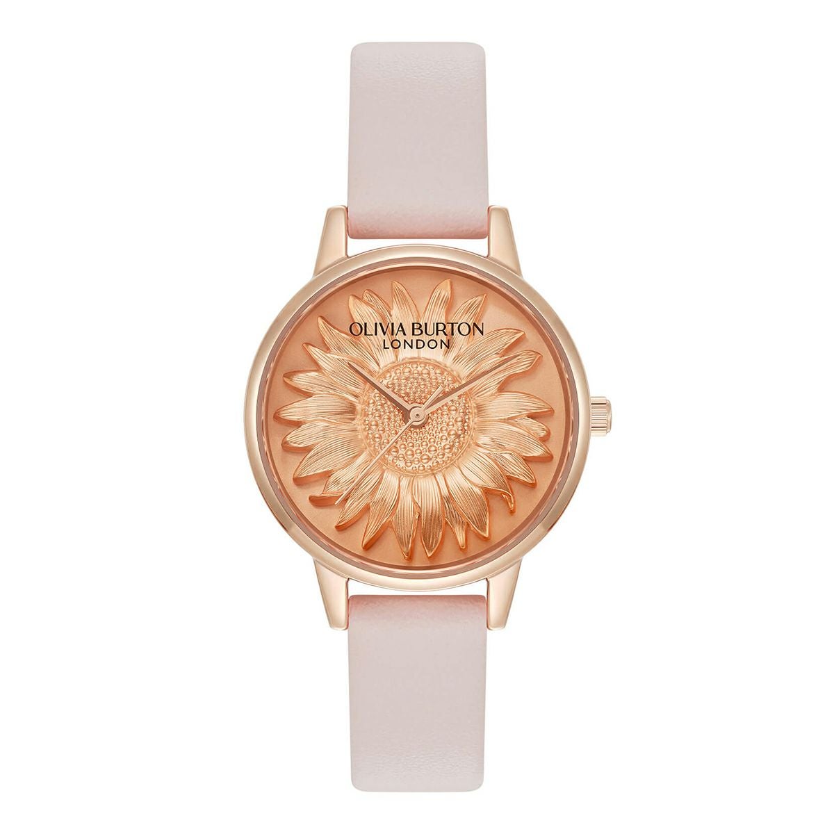 OLIVIA BURTON / オリビア・バートン 3D フラワー - ミディ ローズゴールド ライトブラッシュ レザーの公式ECサイト掲載画像