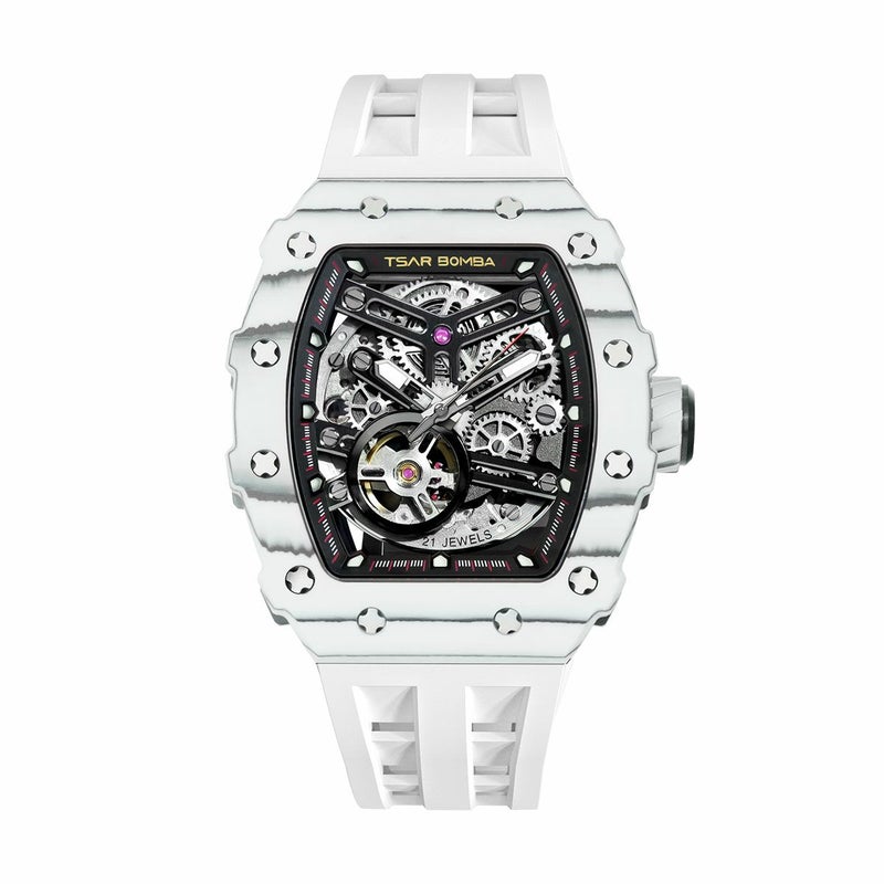 TSAR BOMBA / サーボンバ エレメンタル シリーズ カーボンファイバー オートマチック ウォッチ ブラック / ホワイト　▲の公式ECサイト掲載画像
