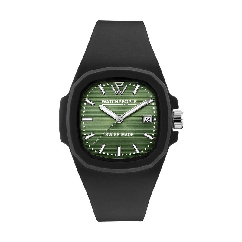 WATCHPEOPLE / ウォッチピープル WP4 - ブラック - タイムレスグリーンライン - LARGE 44mmの公式ECサイト掲載画像